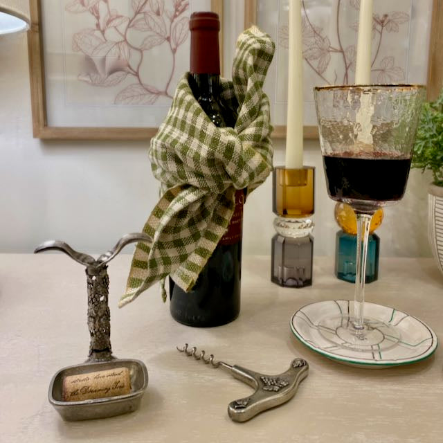 Pewter Corkscrew and Cork Holder