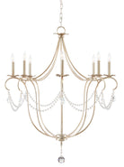 Product photo of the Crystal Lights Eight Light Chandelier in Silver Leaf/Clear ( SKU# 9891 )