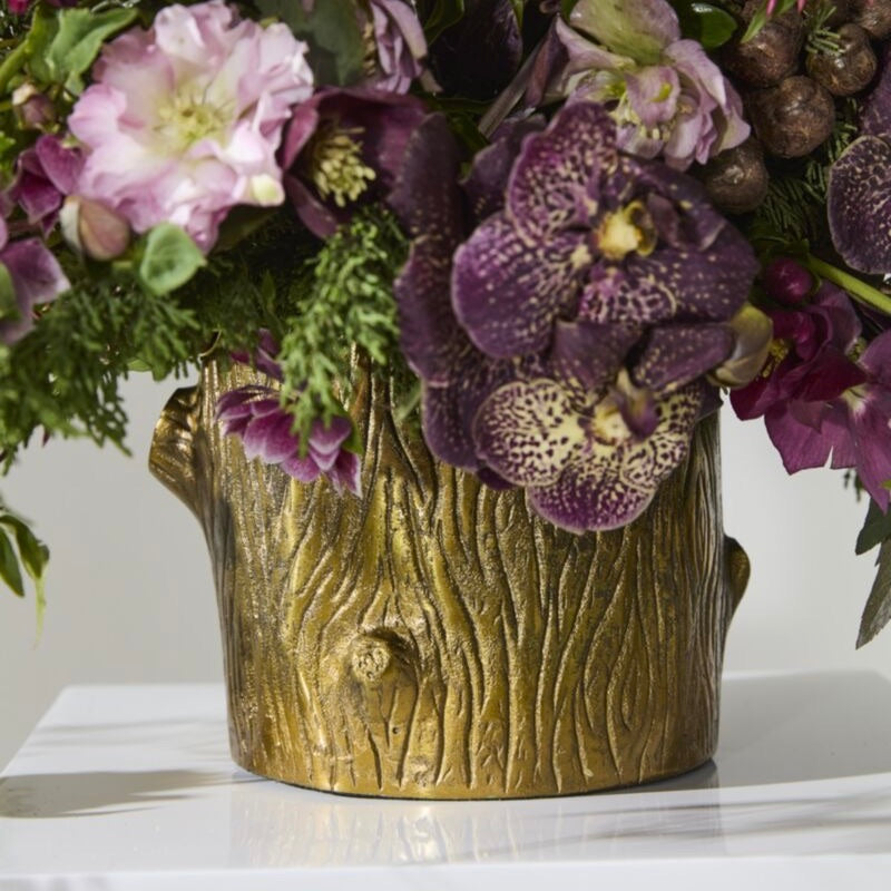 Faux Bois Metal Planter