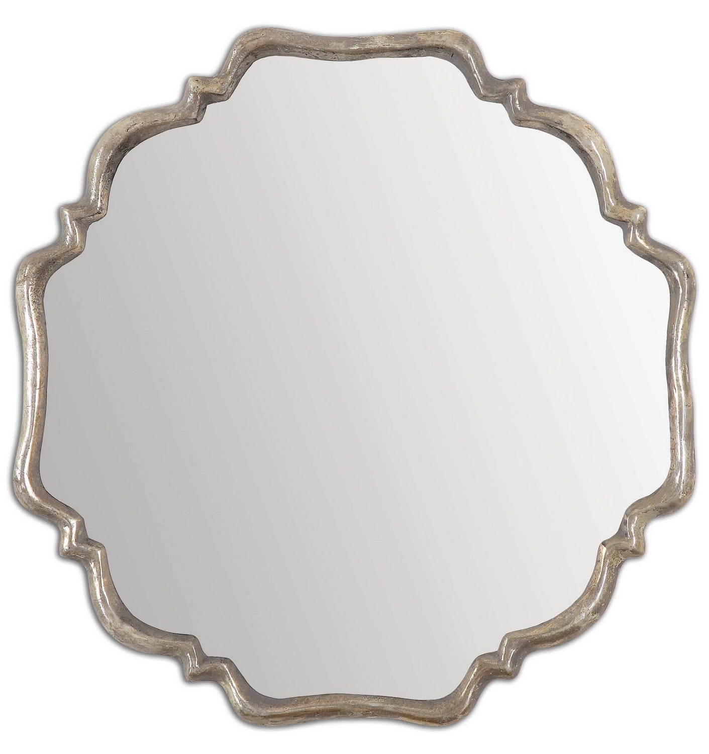 Product photo of the Valentia Mirror in Oxidized Silver w/Rust Gray ( SKU# 12849 )