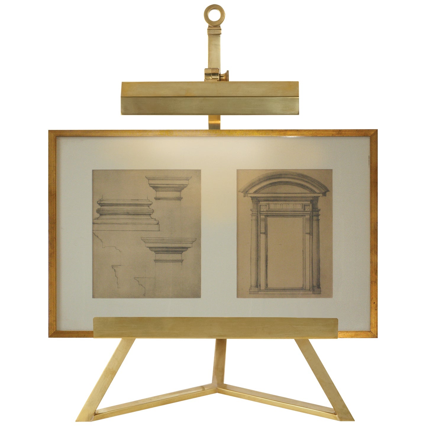 Product photo of the Estelle One Light Display Lamp in Natural Brass ( SKU# AH 3500NB )