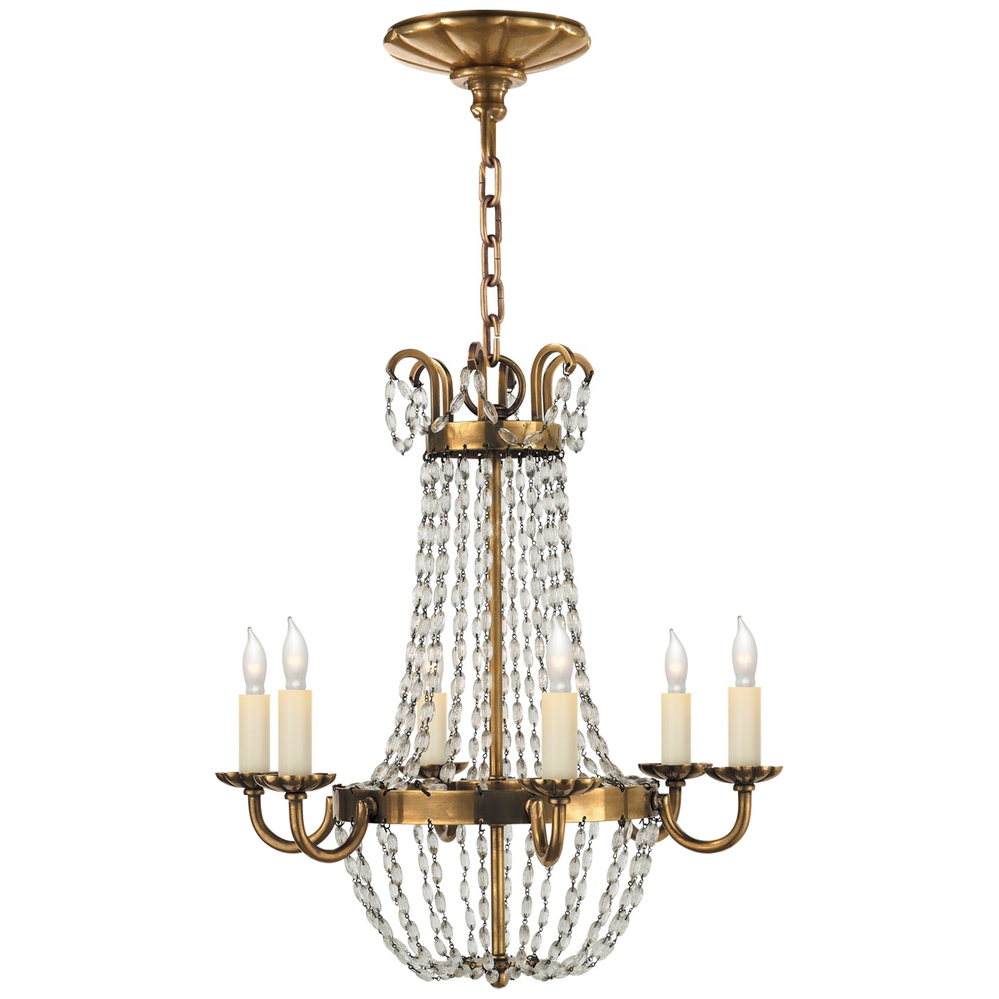 Product photo of the Paris Flea Market Six Light Chandelier in Antique-Burnished Brass ( SKU# CHC 1407AB-SG )