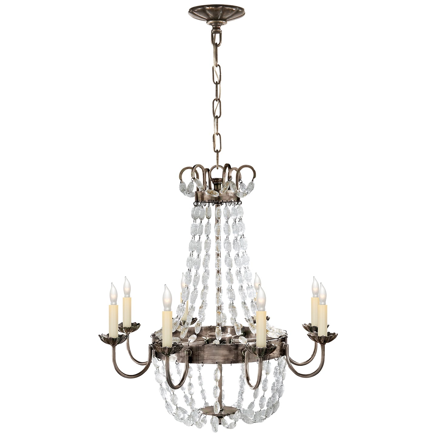 Product photo of the Paris Flea Market Eight Light Chandelier in Sheffield Silver ( SKU# CHC 1426SHS-SG )