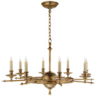 Product photo of the Leaf And Arrow Eight Light Chandelier in Antique-Burnished Brass ( SKU# CHC 1447AB )