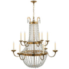 Product photo of the Paris Flea Market 12 Light Chandelier in Antique-Burnished Brass ( SKU# CHC 1508AB-SG )
