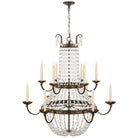 Product photo of the Paris Flea Market 12 Light Chandelier in Sheffield Silver ( SKU# CHC 1508SHS-SG )