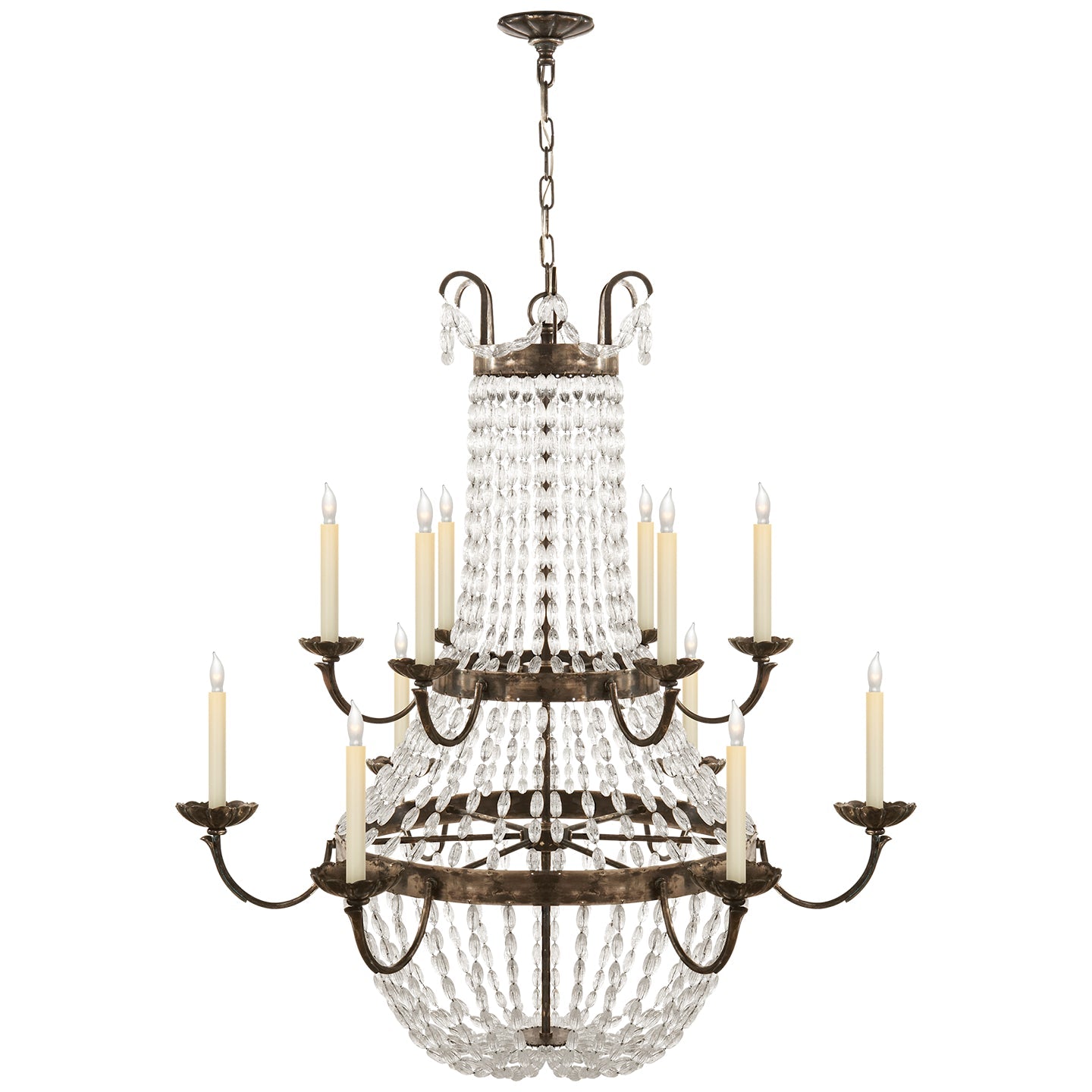 Product photo of the Paris Flea Market 12 Light Chandelier in Sheffield Silver ( SKU# CHC 1508SHS-SG )