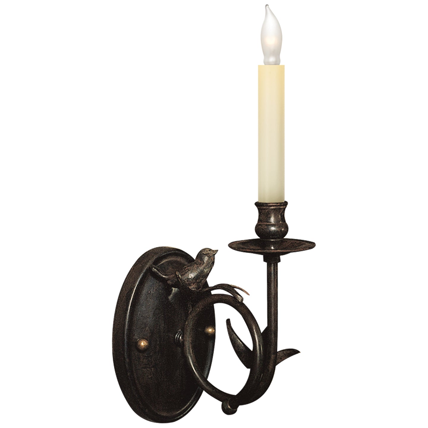 Product photo of the Perching Bird One Light Wall Sconce in Hand Painted Rust Finish ( SKU# CHD 1158R )