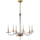 Product photo of the Bernardo Six Light Chandelier in Antique Brass and Clear Glass ( SKU# CHC 1140AB )