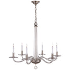 Product photo of the Bernardo Six Light Chandelier in Polished Nickel and Clear Glass ( SKU# CHC 1140PN )