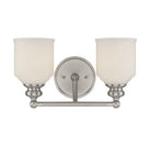 Product photo of the Melrose Two Light Bath Bar in Satin Nickel ( SKU# 8-6836-2-SN )