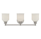 Product photo of the Melrose Three Light Bath Bar in Satin Nickel ( SKU# 8-6836-3-SN )