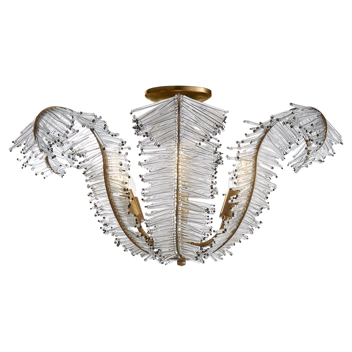 Product photo of the Calais Six Light Semi Flush Mount in Gilded Iron ( SKU# NW 4051GI-CG )