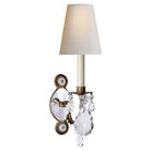Product photo of the Yves One Light Wall Sconce in Gilded Iron and Crystal ( SKU# TOB 2470GI/CG-PL )