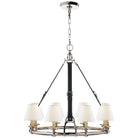 Product photo of the Westbury Eight Light Chandelier in Polished Nickel ( SKU# RL 5181PN-L )