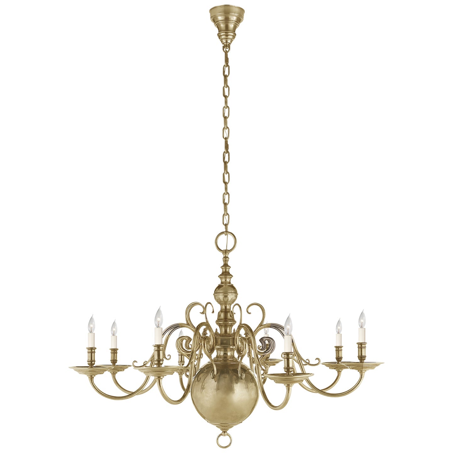 Product photo of the Lillianne Eight Light Chandelier in Natural Brass ( SKU# RL 5205NB )
