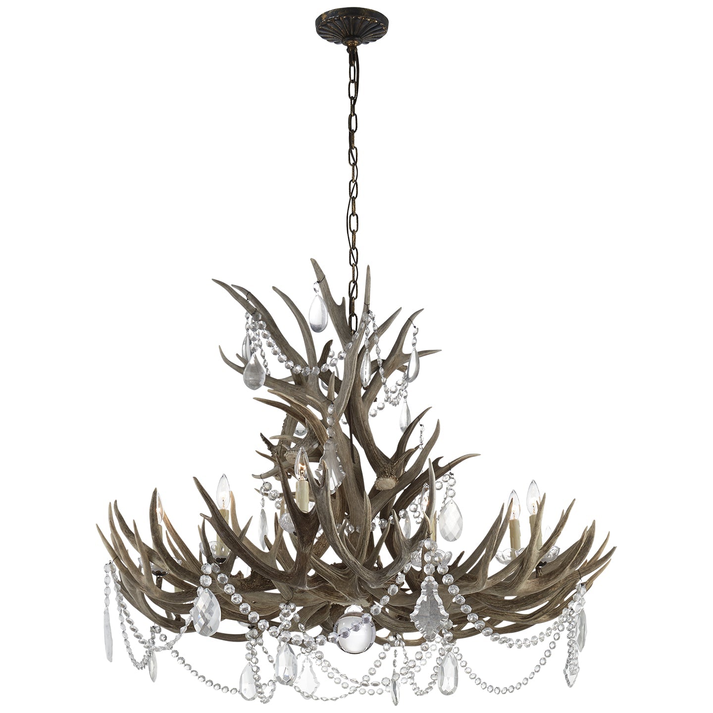 Product photo of the Straton 12 Light Chandelier in Natural Bone ( SKU# RL 5531BN-CG )