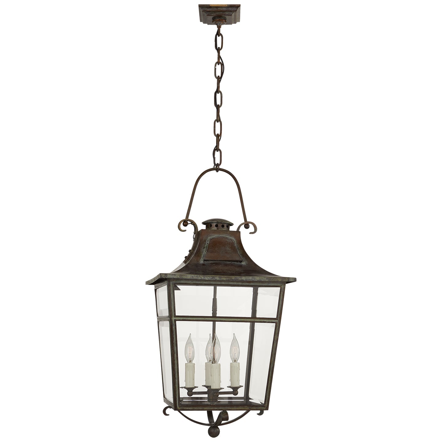 Product photo of the Carrington Four Light Lantern in Weathered Verdigris ( SKU# RL 5733WVG-CG )