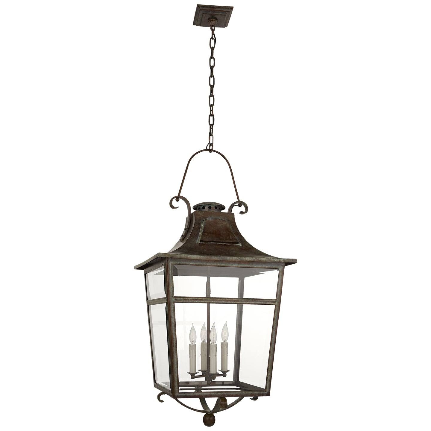 Product photo of the Carrington Four Light Lantern in Weathered Verdigris ( SKU# RL 5735WVG-CG )