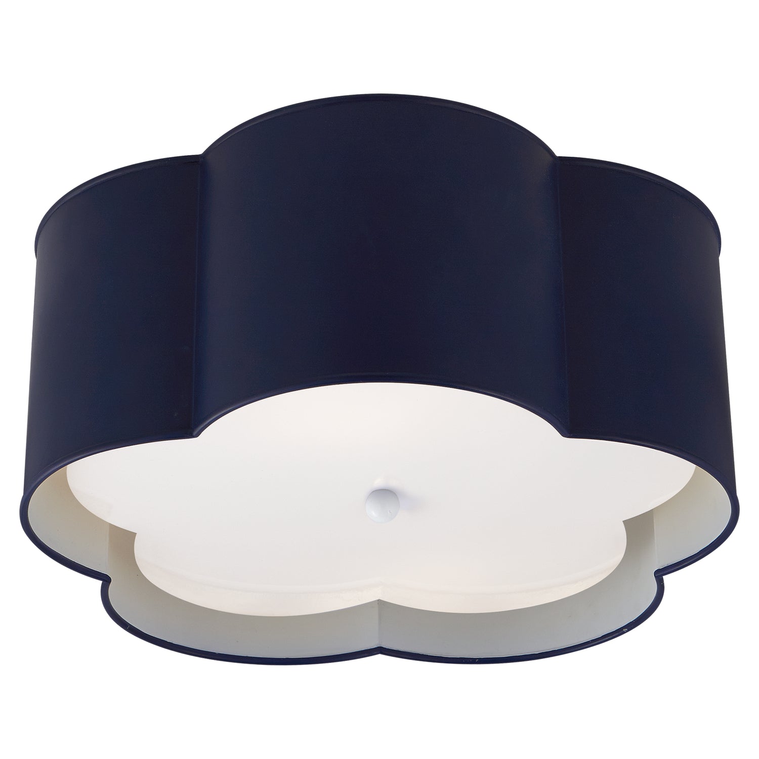 Product photo of the Bryce Two Light Flush Mount in French Navy and White ( SKU# KS 4117NVY/WHT-FA )