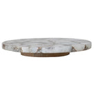 Round marble coffee table on a white background