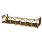 Wicker shelf with arches on a white background