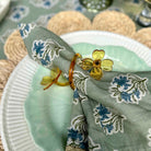 Amber Glass Flower Napkin Ring