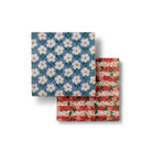 Two floral-patterned boxes on a white background