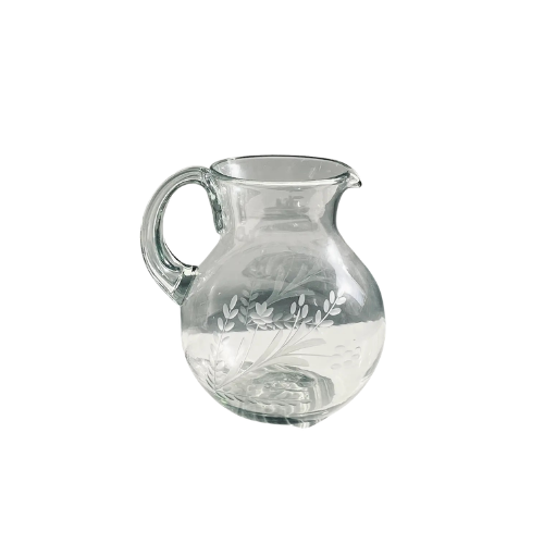 Bella Etched Glass Pitcher - Large