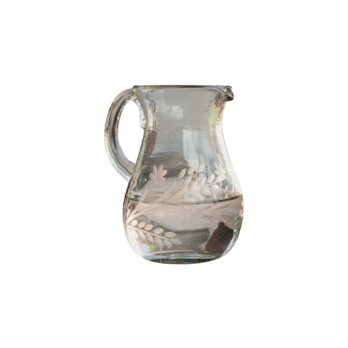 Bella Etched Glass Pitcher - Small