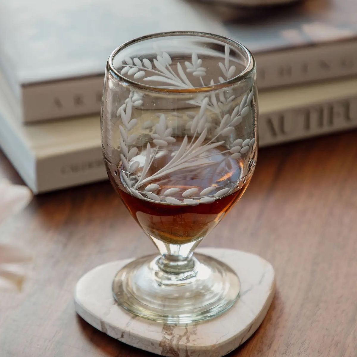 Bella Etched Wine Goblet