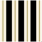 Black & Gold Awning Stripe Cocktail Napkin