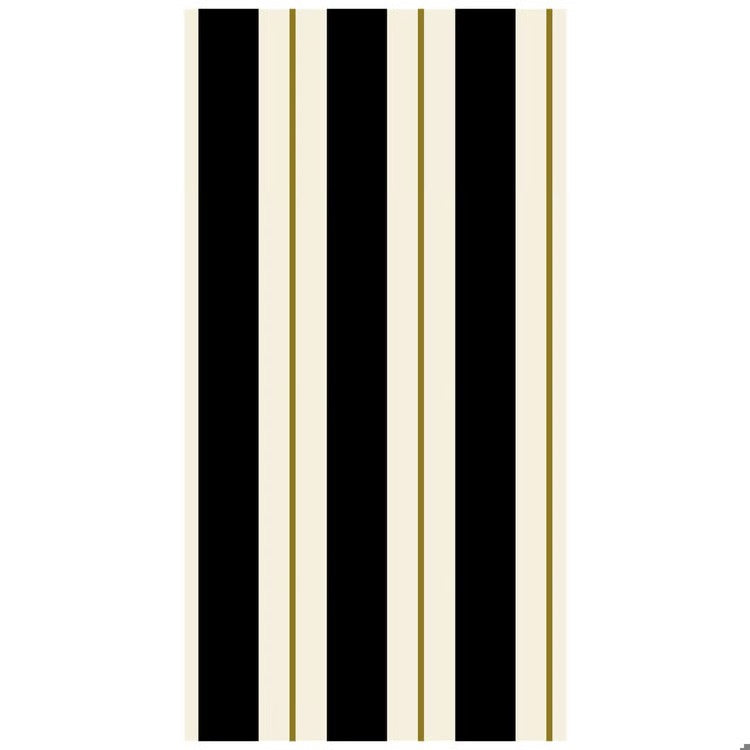 Black & Gold Awning Stripe Guest Napkin