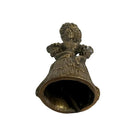 Bronze bell with decorative figure on a white background