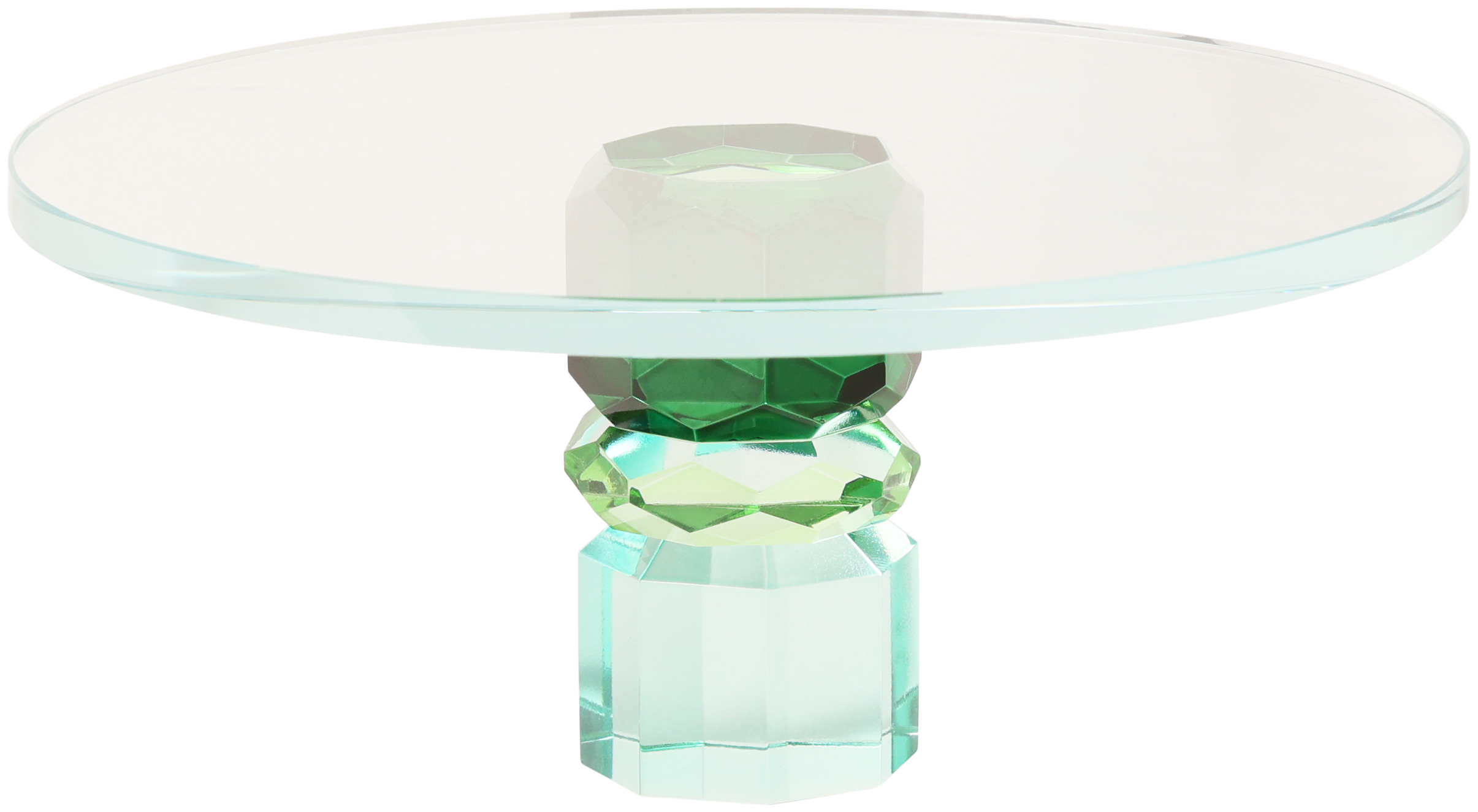 Cut Crystal Mint Green Pedestal