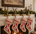 Cardinals Embroidered Stocking