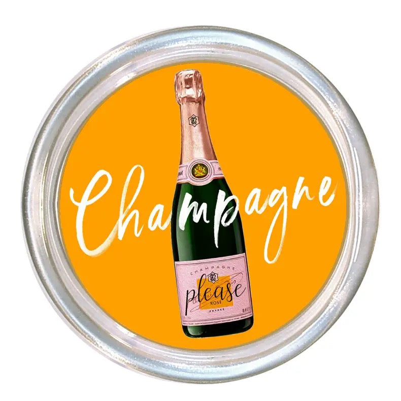 Champagne Please Coaster - Orange