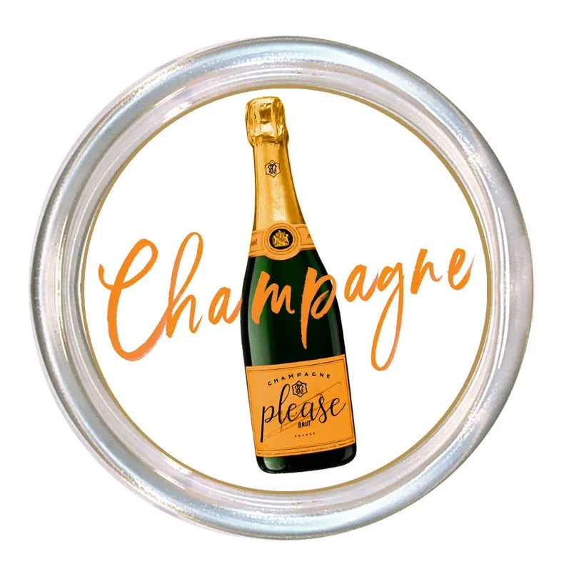 Champagne Please Coaster - White