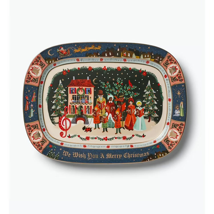 Christmas Carols Large Porcelain Serving Tray