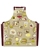 Colorful apron with abstract patterns on a white background