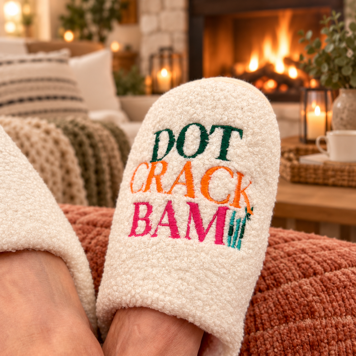 Dot Crack Bam Mahjong Slippers