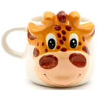Giraffe-shaped mug on a white background