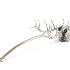 Decorative silver antler on a white background