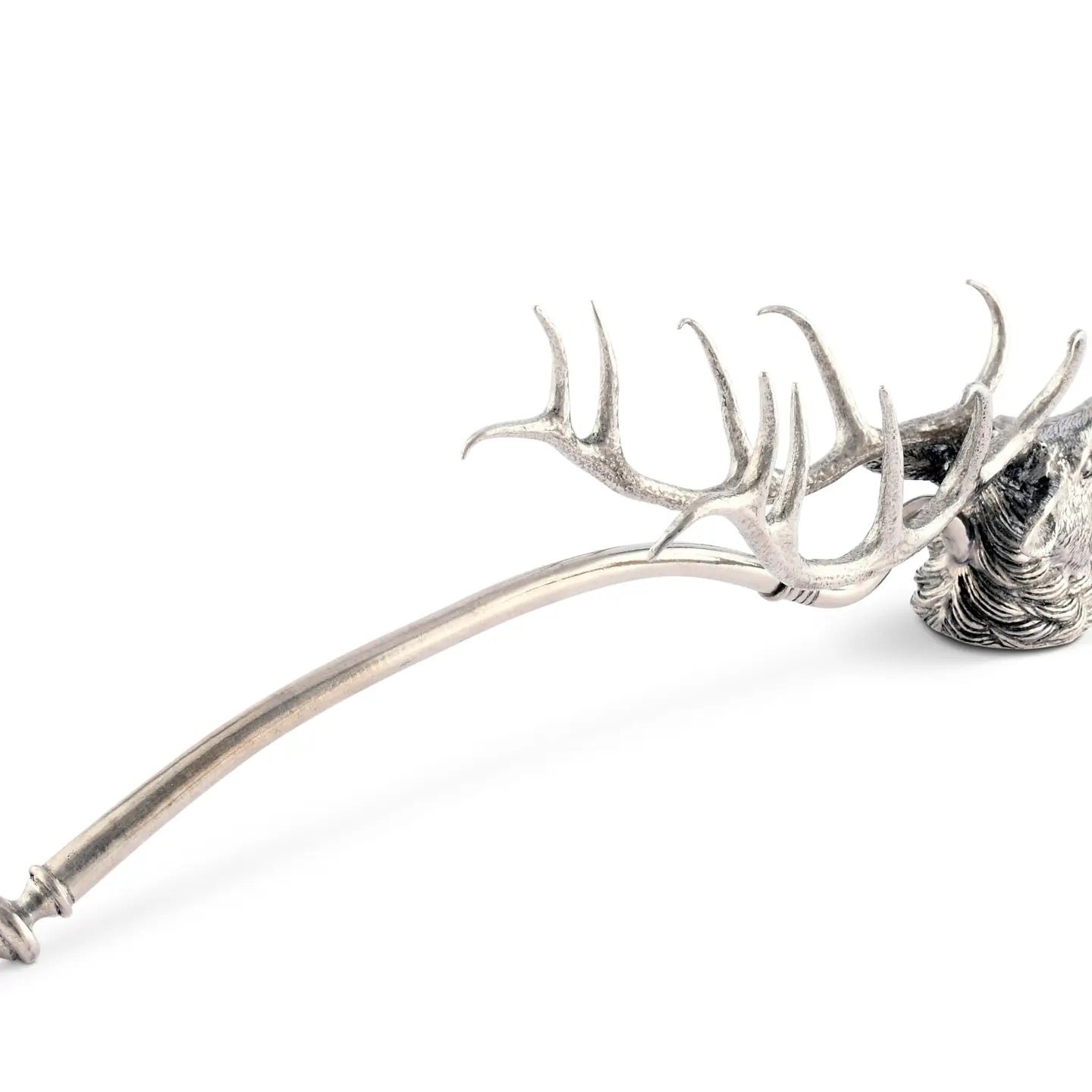 Decorative silver antler on a white background