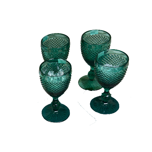 Emerald Goblets - Set of 4