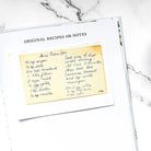 Handwritten recipe on a marble surface