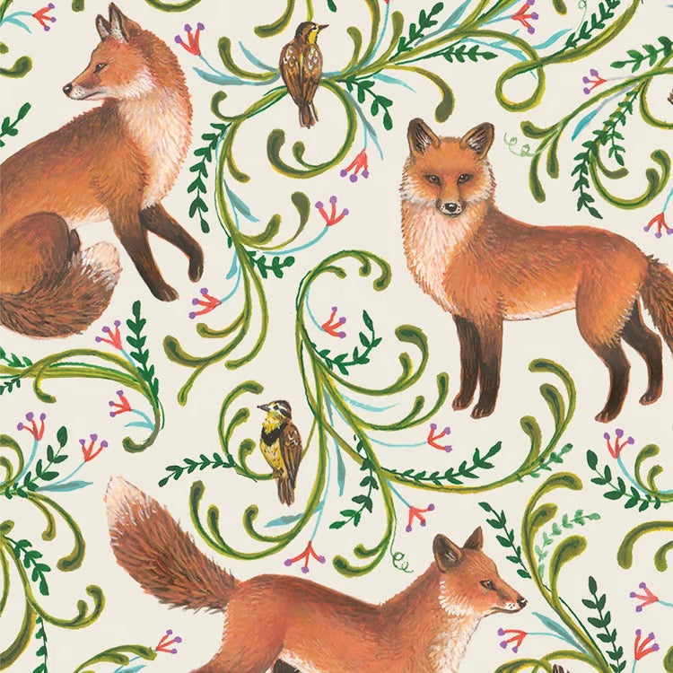 Fanciful Fox Cocktail Napkin