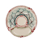 Ceramic bowl with decorative crackle glaze on a white background