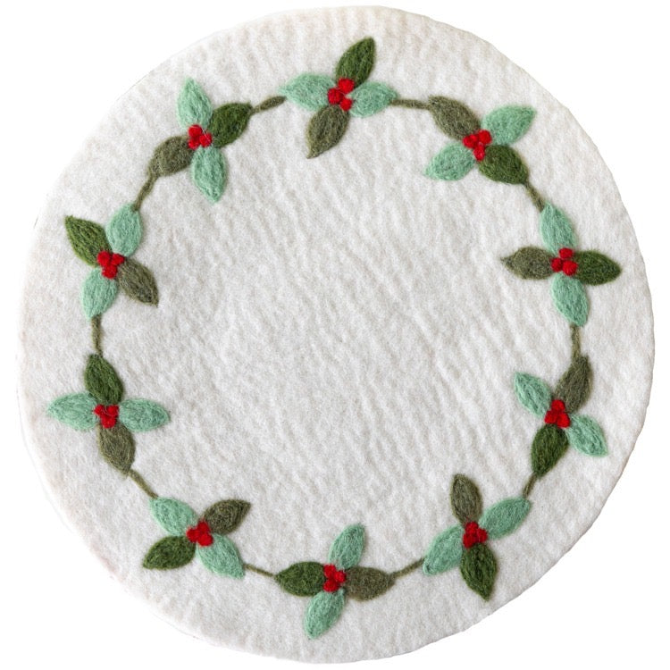Felt Mistletoe Berry Placemat
