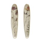 Two ceramic plates with floral designs on a white background